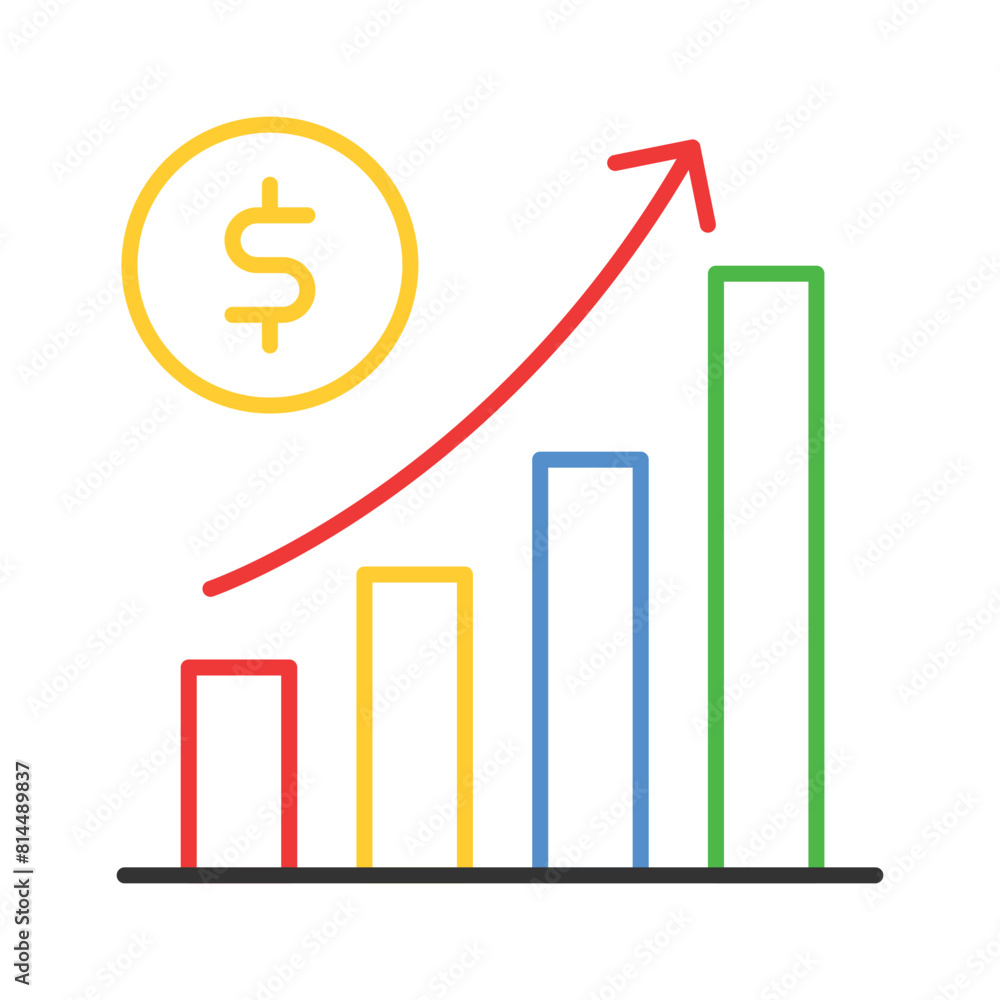 Creatively designed icon of money growth, trendy icon of business growth Creatively designed icon of money growth, trendy icon of business growth