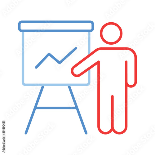 An icon of business graphical presentation, vector of statistical presentation