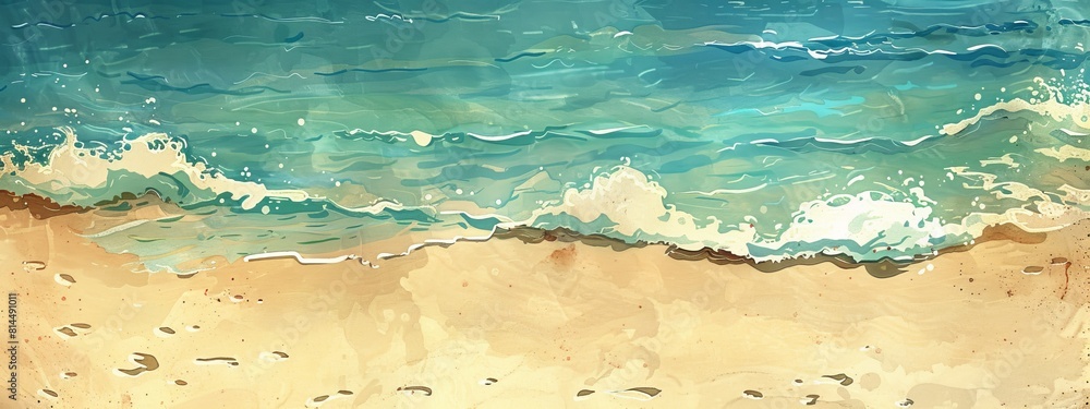 Illustration sandy beach. A beach-themed page