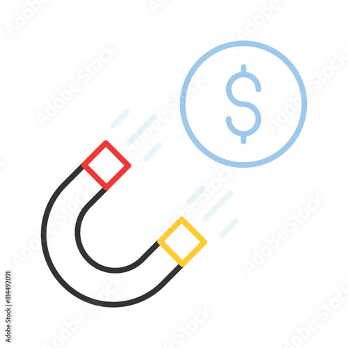 Physics magnet icon in trendy style, scalable vector of attraction