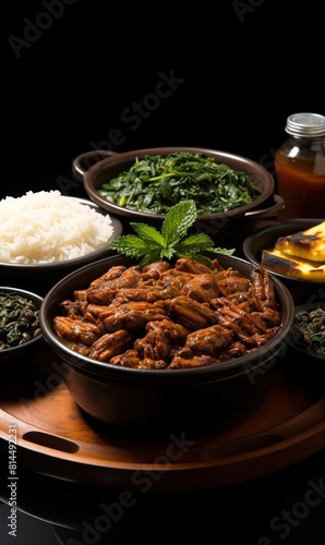 Isolated Partial view of Brazilian meal