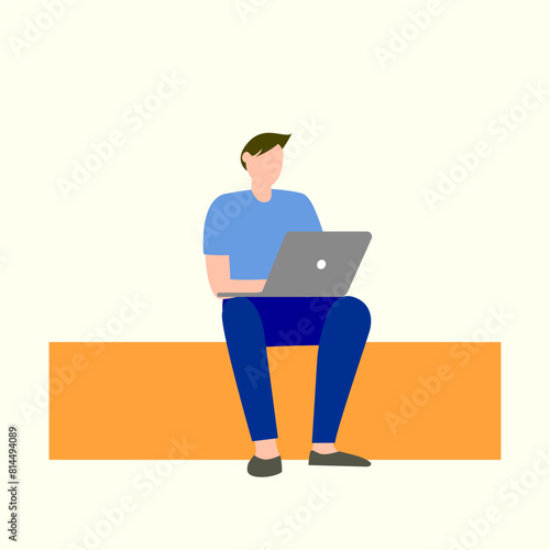 working in start-up illustration 