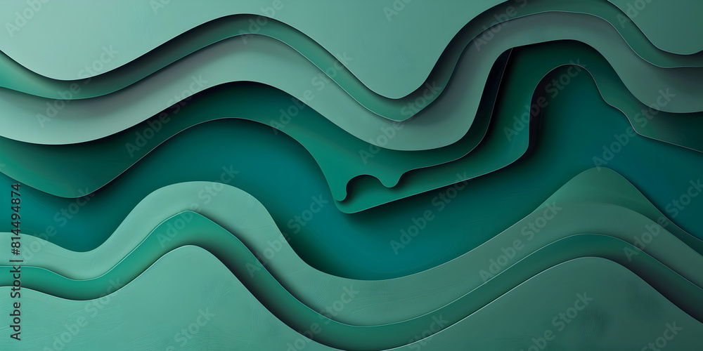Background featuring waves in shades of green and blue creating a ...