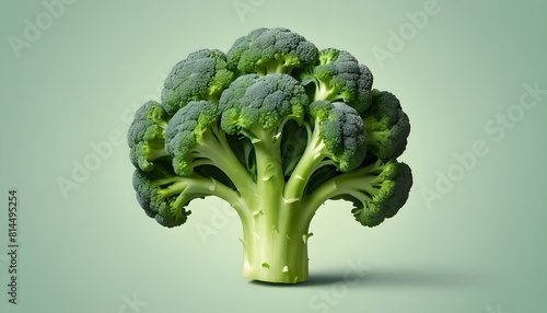 A broccoli icon with green florets and stalk upscaled_6 photo