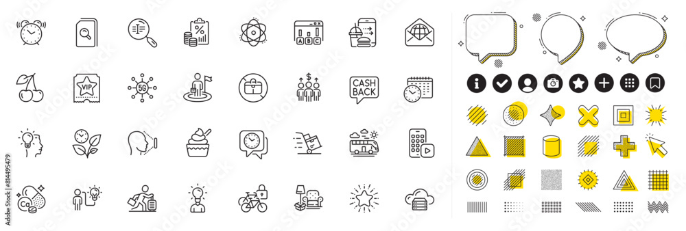 Set of Bus travel, Cloud server and Leaves line icons for web app. Design elements, Social media icons. Search files, Business idea, Travel delay icons. Phone app, Alarm clock, Atom signs. Vector Set of Bus travel, Cloud server and Leaves line icons for web app. Design elements, Social media icons. Search files, Business idea, Travel delay icons. Phone app, Alarm clock, Atom signs. Vector