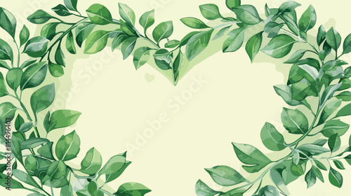 Heart frame with laurel leafs style vector des