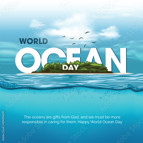 save our oceans. World oceans day design with letter. abstract vector illustration design