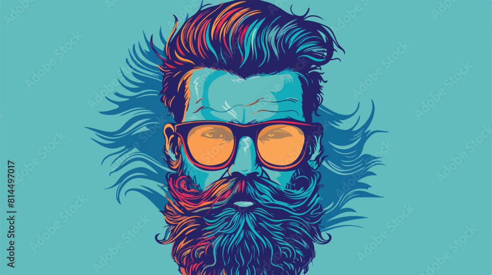 Hipster design over blue background vector illustration