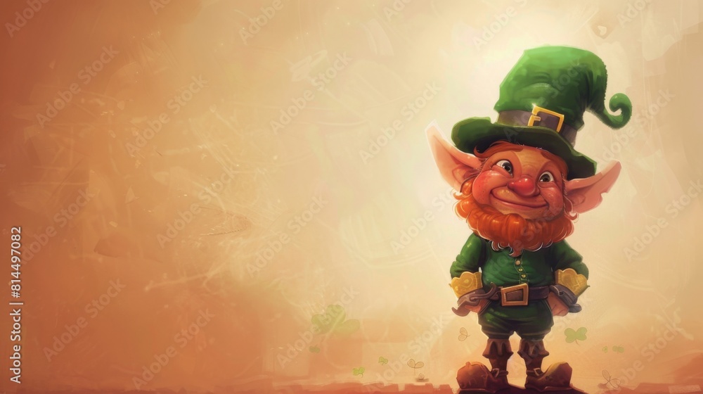 Leprechaun character illustration with empty space for text Leprechaun character illustration with empty space for text