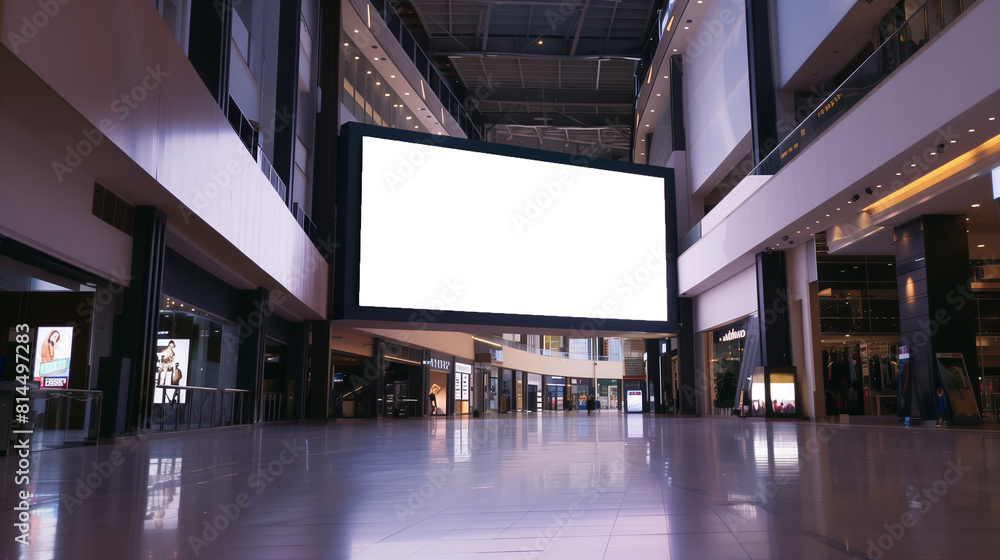 Large mockup blank billboard in shopping center Large mockup blank billboard in shopping center