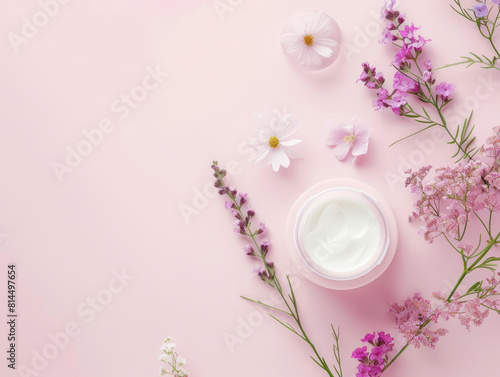 pastel background template for beauty product  copyspace area -ai