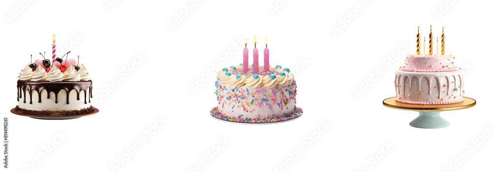 birthday cake with candles isolated on a transparent background,Png ...