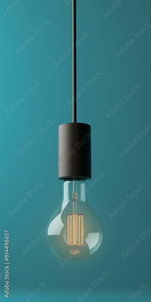 Hanging bulb lamp front view minimalist interior theme Hanging bulb lamp front view minimalist interior theme