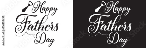 Happy father's Day lettering . Handmade calligraphy vector illustration. father's  day card.   isolated on white and black background. Vector illustration. EPS 10