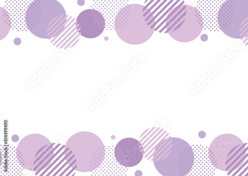 紫　水玉フレーム　幾何学