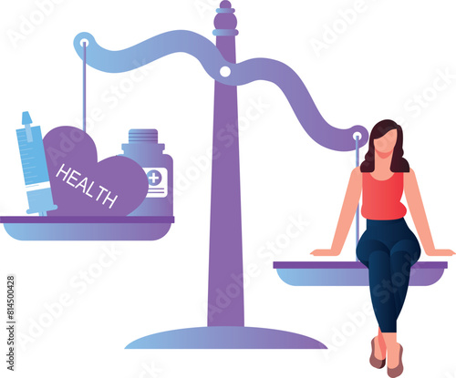 A girl balances a healthy life.