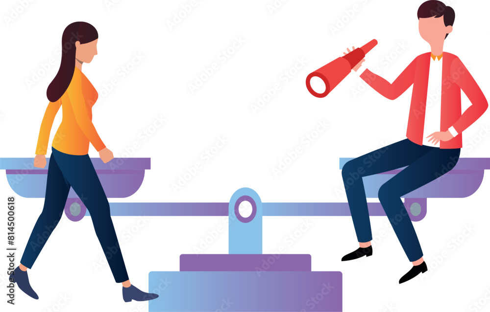 Boy and girl are balancing their life. Boy and girl are balancing their life.