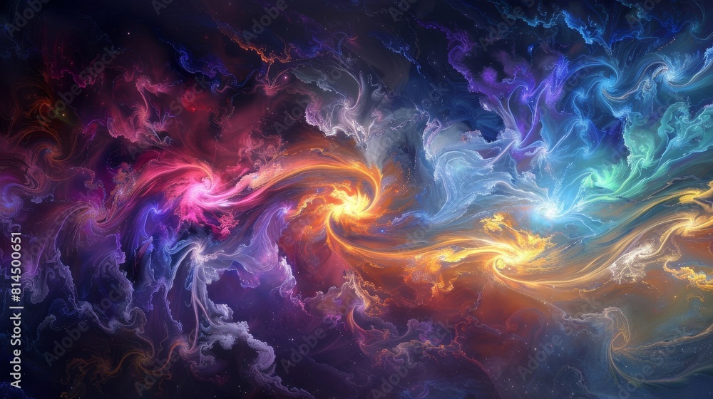 Vibrant wisps of magical energy weaving enchantment through the air wallpaper Vibrant wisps of magical energy weaving enchantment through the air wallpaper