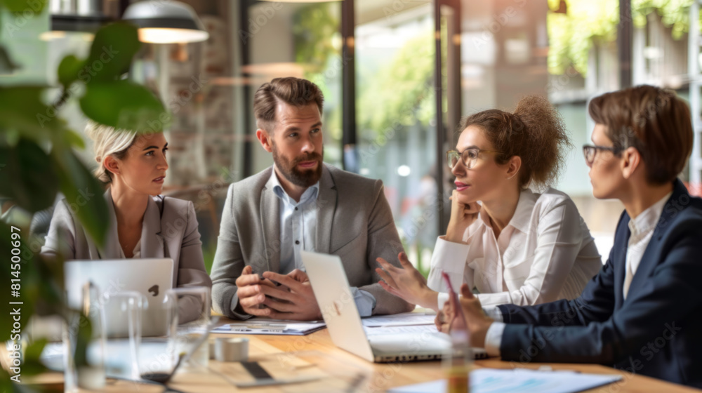 Diverse Team Engaged in Business Meeting Diverse Team Engaged in Business Meeting