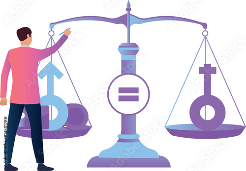 The boy balances gender equality.