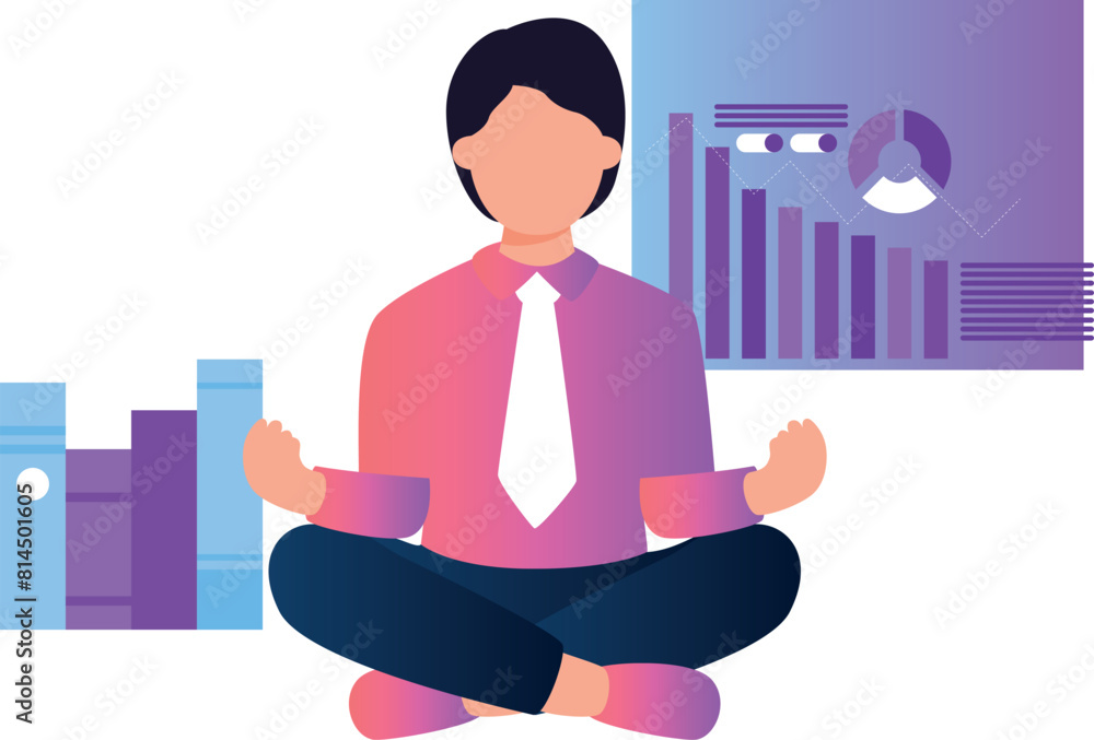 The boy is meditating. The boy is meditating.