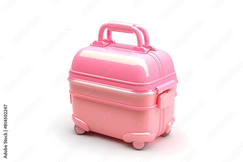 Cute Pink Plastic Baggage Icon for Mobile App or Website Design Cute Pink Plastic Baggage Icon for Mobile App or Website Design