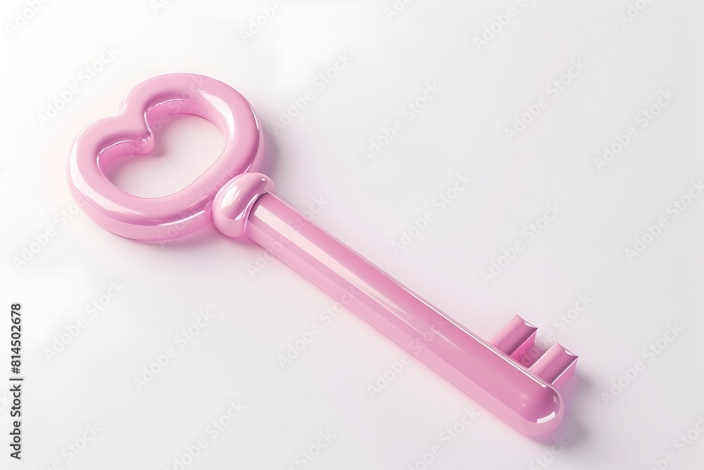 Cute Pink Minimalist Key Shaped Icon for App or Digital Design Cute Pink Minimalist Key Shaped Icon for App or Digital Design