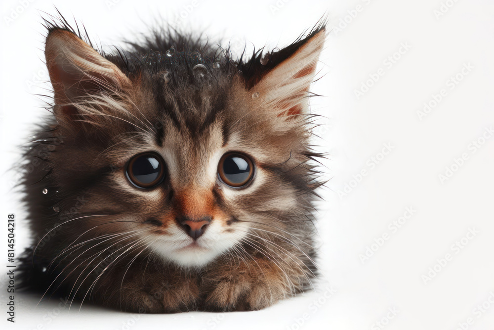 Homeless sad Cat Isolated on white background Homeless sad Cat Isolated on white background