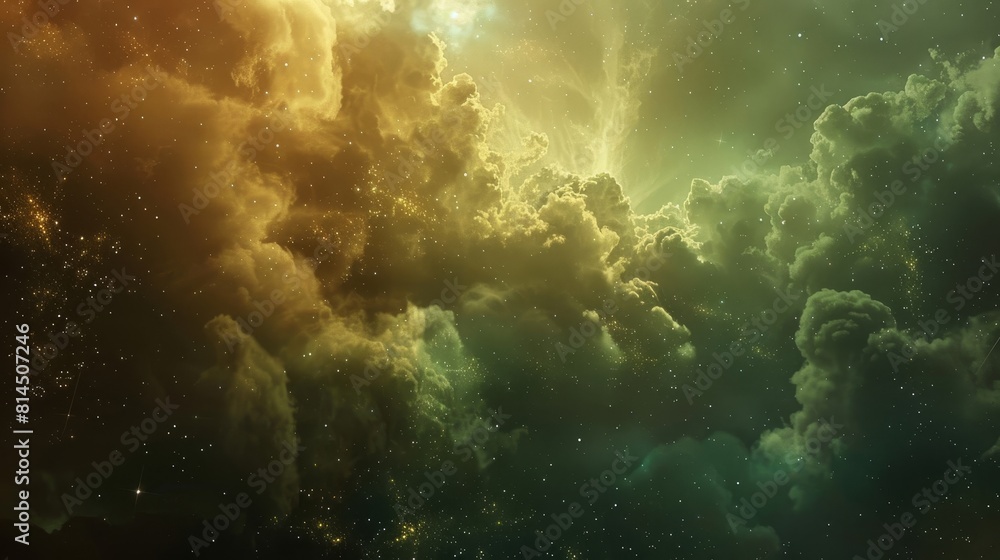 Fototapeta premium Starlight glimmers through mist gentle glow wallpaper