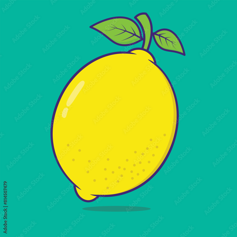 Lemon Adobe File Lemon vector art illustration, Lemon clipart flat design, fresh lemon ...