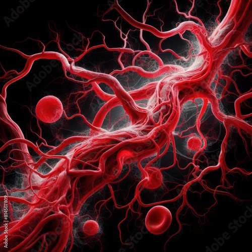 red Arteriography, Radiographic examination of blood vessels using a contrast dye injected into the arteries background photo