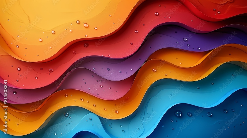 A colorful wave with a rainbow background A colorful wave with a rainbow background