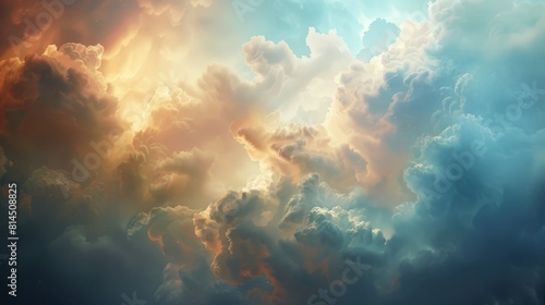 Whispers of celestial winds rustle through clouds adding to beauty wallpaper © javier