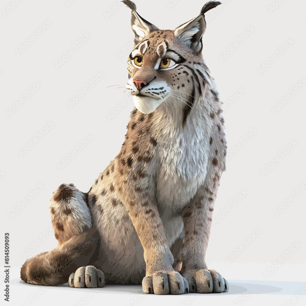 Eurasian lynx (Lynx lynx) isolated on white background