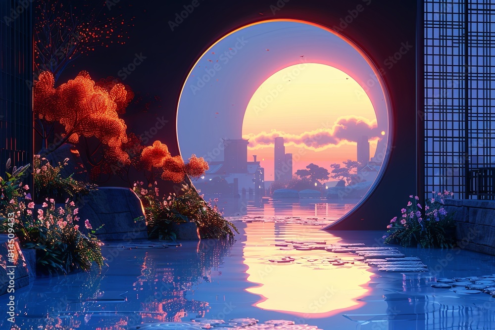 Dreamy Fibonacci Splendor: Intricate Atmosphere Illustrated