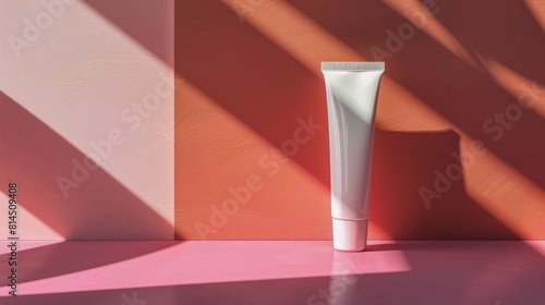 White Vase on Table Next to Pink Wall