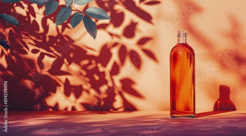 Bottle of Orange Juice Next to Plant