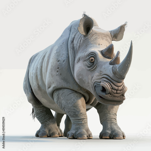 3D Render of a Rhinoceros isolated on white background © 宝宝 余