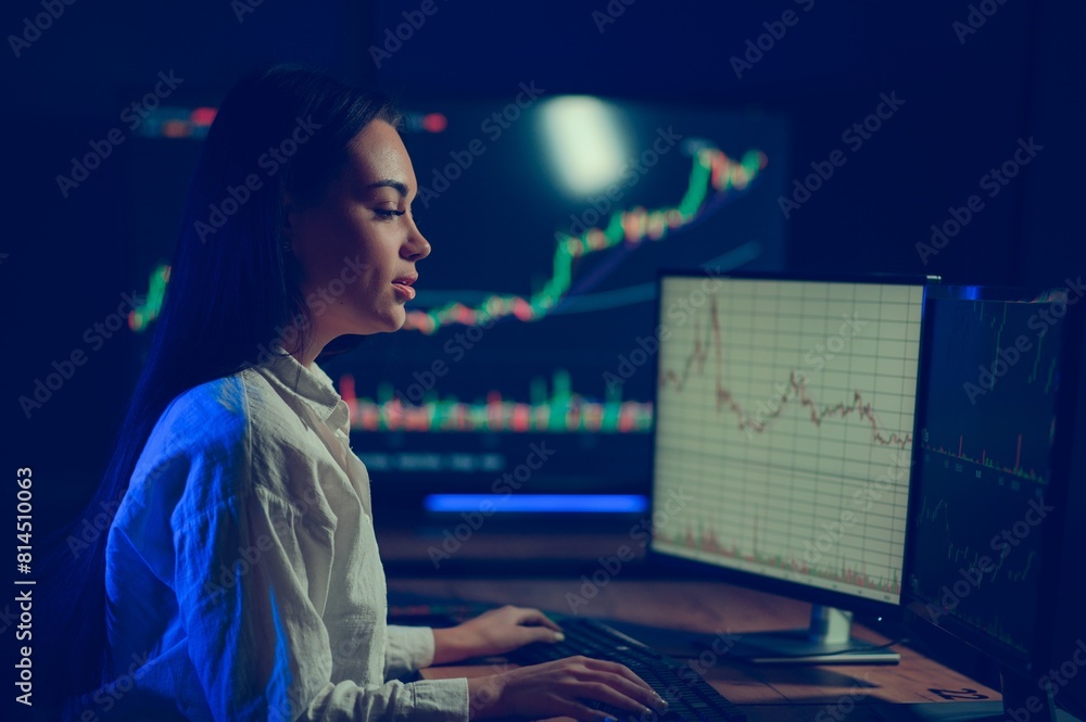 Business stock traders working on crypto currency markets with blockchain technology Business stock traders working on crypto currency markets with blockchain technology
