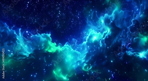 electric blue and neon green paints clashing, mimicking a celestial event in the night sky, photo