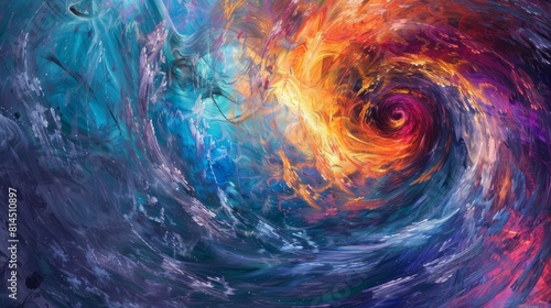 Vibrant colors swirling resembling a cosmic whirlpool of energy and light wallpaper