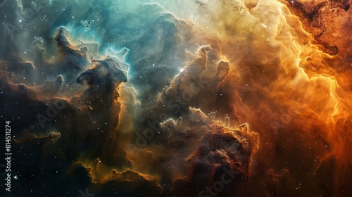 Journey through cosmic nebula swirling gas and dust lit by newborn stars wallpaper