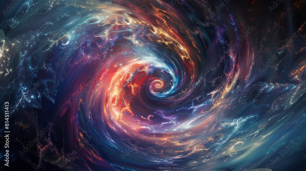 Obraz premium Abstract representation time space bending swirling vortexes wallpaper