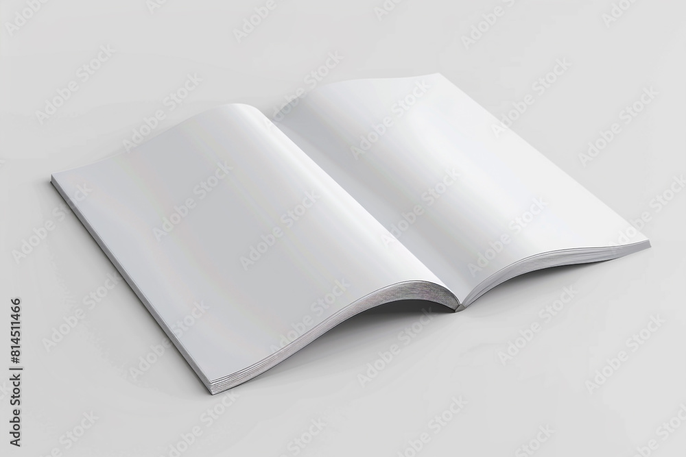 A4 Landscape Horizontal Magazine Brochure 3D Rendering White Blank Mockup A4 Landscape Horizontal Magazine Brochure 3D Rendering White Blank Mockup