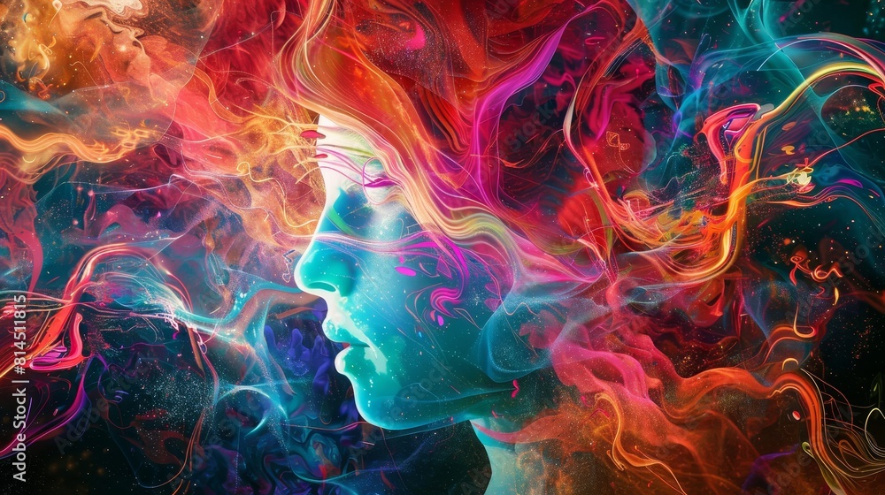 Obraz premium Neural networks burst with colorful creativity wallpaper