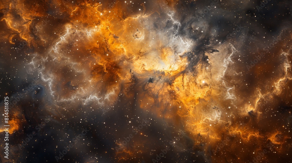 Obraz premium Cosmic nebula swirls in interstellar voyage wallpaper