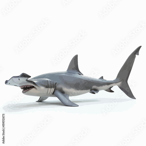 3D rendering of a shark isolated on white background with clipping path