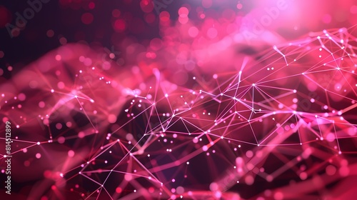 Digital technology dark pink network data poster PPT background