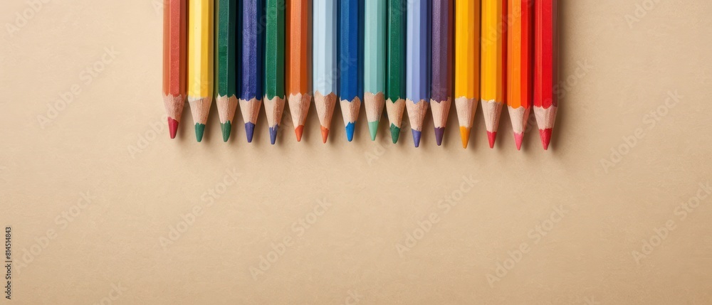 A row of pencils with different colors A row of pencils with different colors