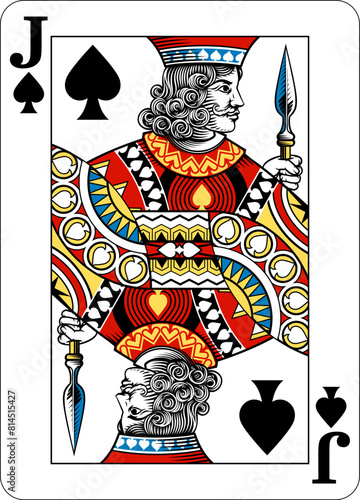 Jack of Spades design from a new original deck of playing cards.